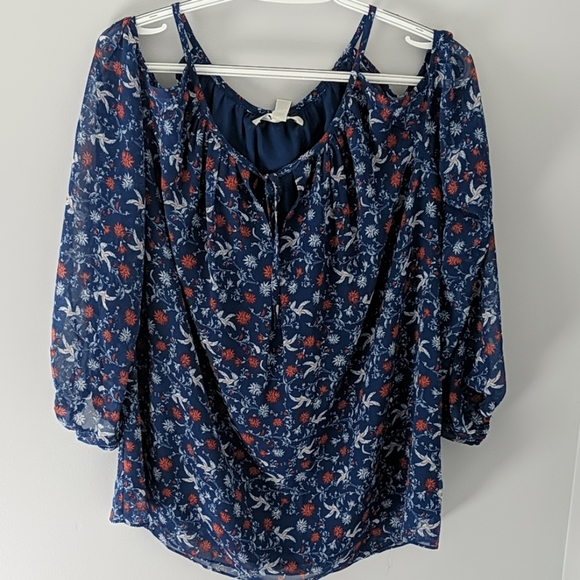 🔥🔥🔥 blue peekaboo should top with sheer sleeves - Picture 1 of 4